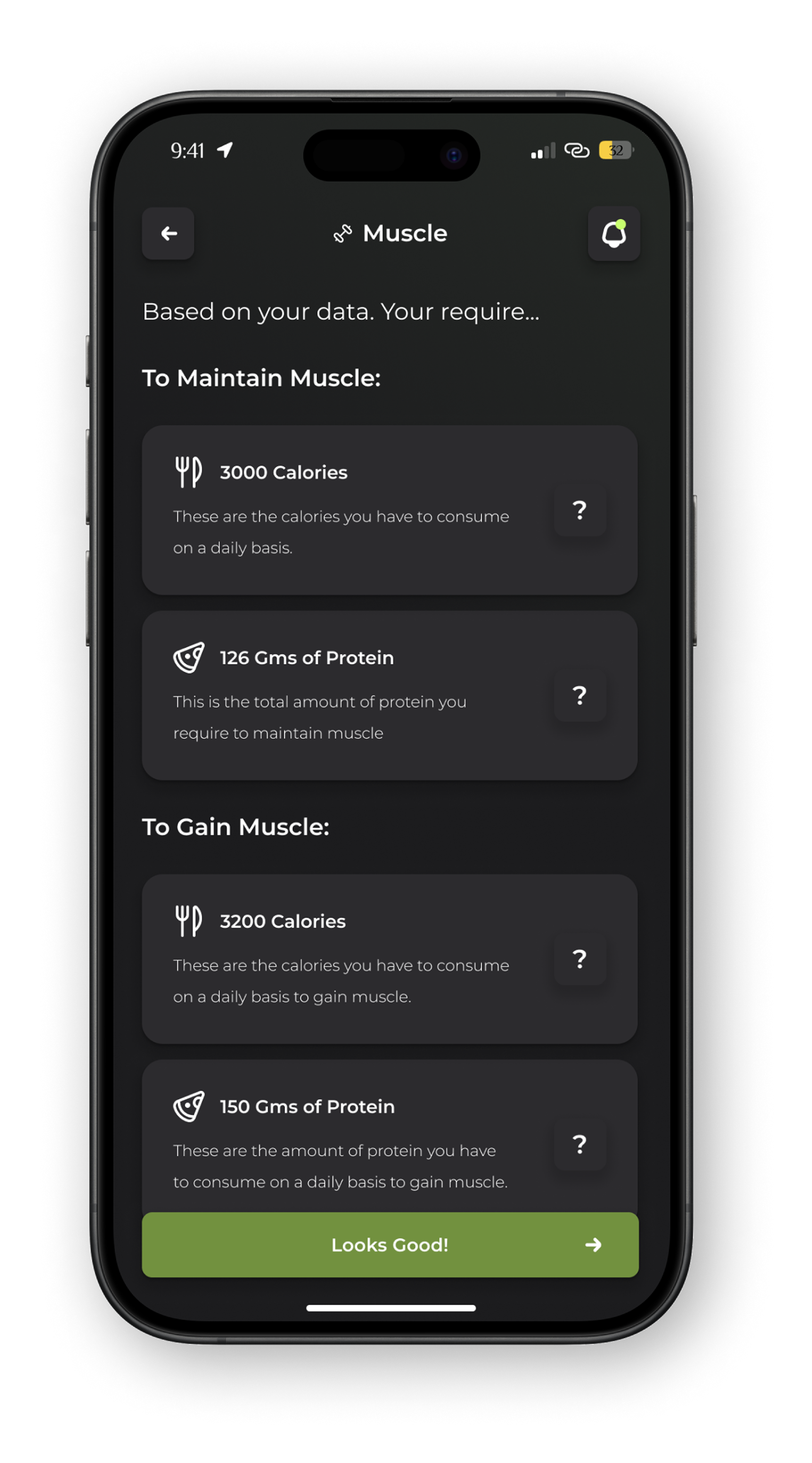 Muscle — Nutrition Targets